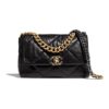 CHANEL 19 large tote bag, shiny lambskin, gold, silver