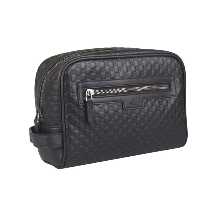 GUCCI Cosmetic Bag Clutch Bag Monogram GUCCIssima Zipper Top