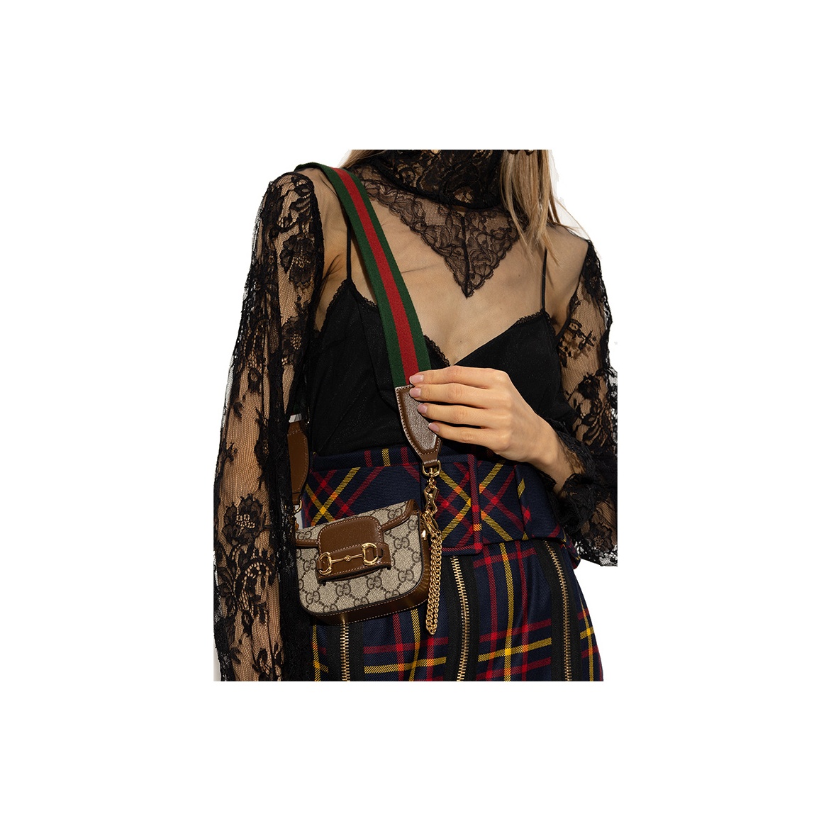 GUCCI Horse Buckle 1955 Letter Wallet Crossbody Bag Women's