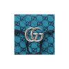 GUCCI GG Marmont Matelasse blue printed canvas shoulder bag, small