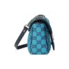 GUCCI GG Marmont Matelasse blue printed canvas shoulder bag, small