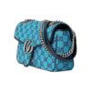 GUCCI GG Marmont Matelasse blue printed canvas shoulder bag, small