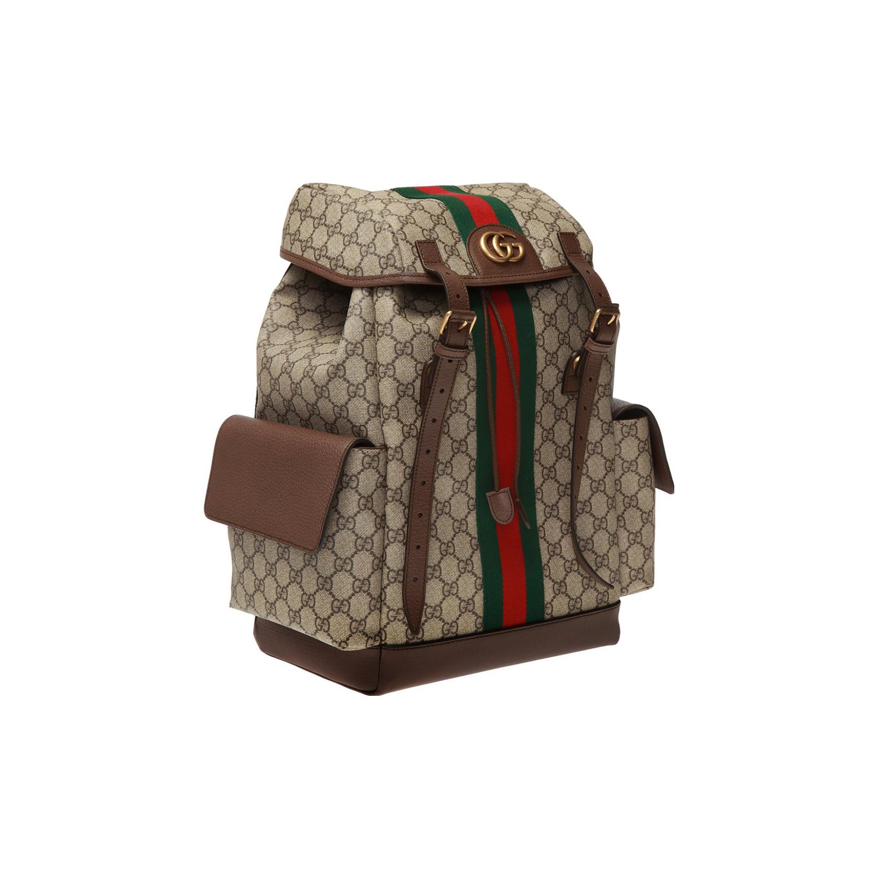 GUCCI Ophidia GG Monogram Backpack, Men’s, Medium, Beige/Ebony