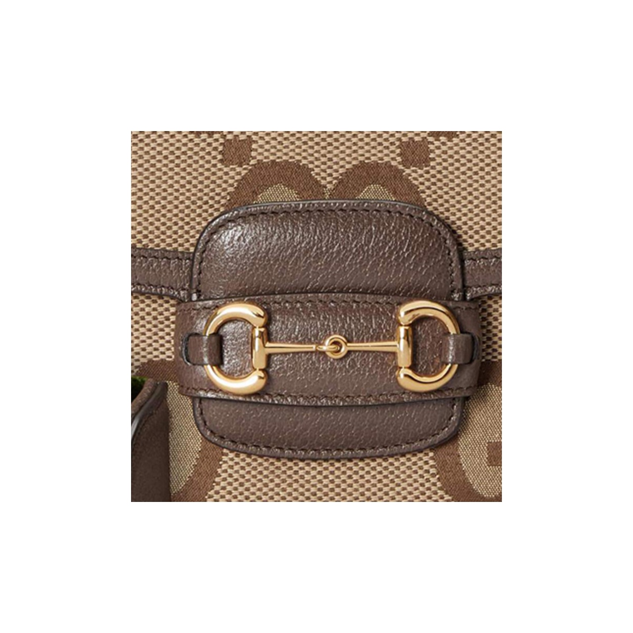 GUCCI Unisex Horsebit 1955 Jumbo GG Mini Crossbody Bag, Brown