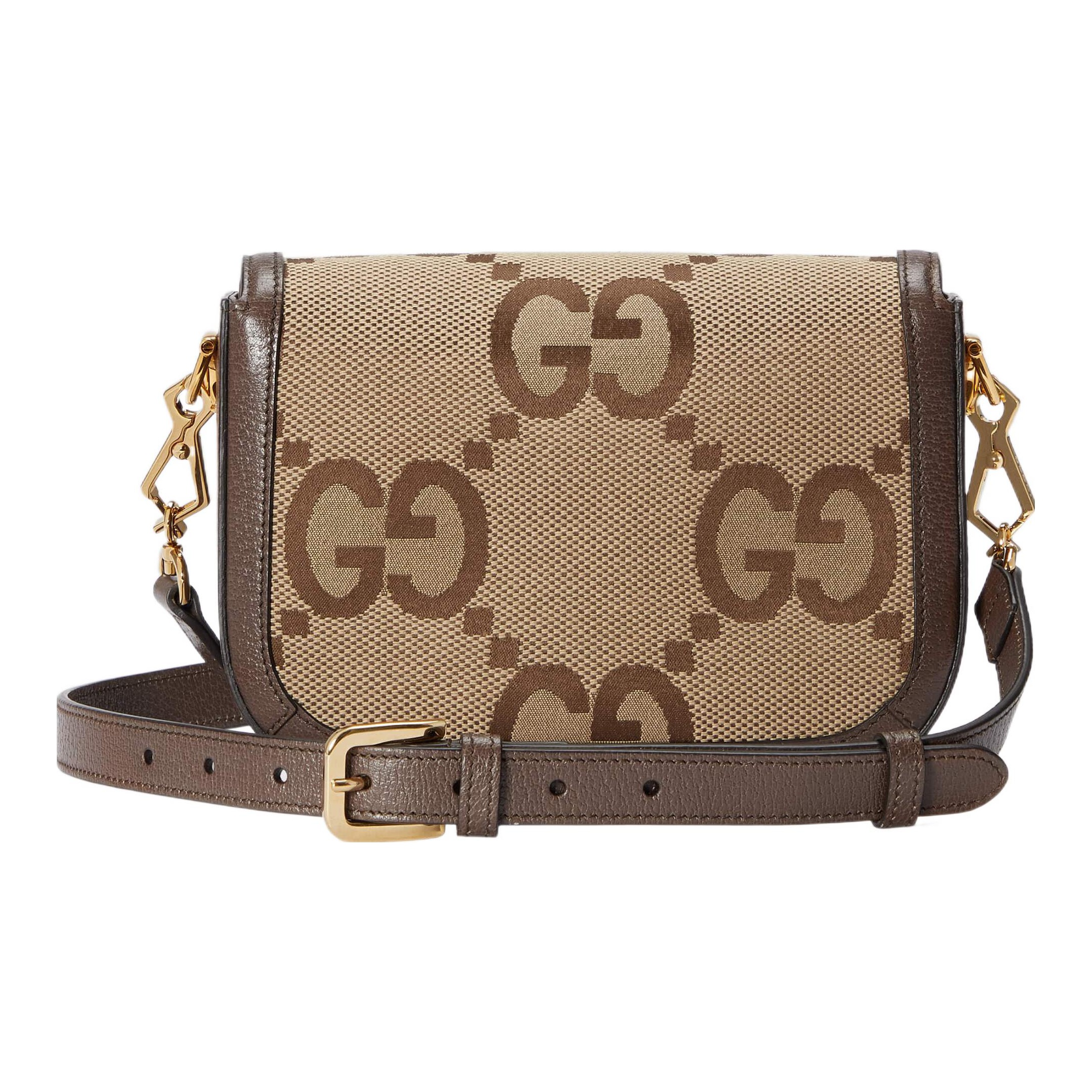 GUCCI Unisex Horsebit 1955 Jumbo GG Mini Crossbody Bag, Brown