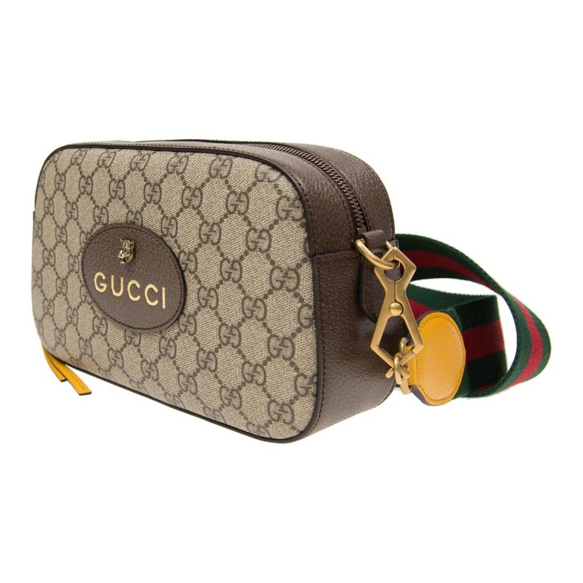 GUCCI Neo Vintage Monogram Messenger Bag, Shoulder Bag, Beige/Ebony