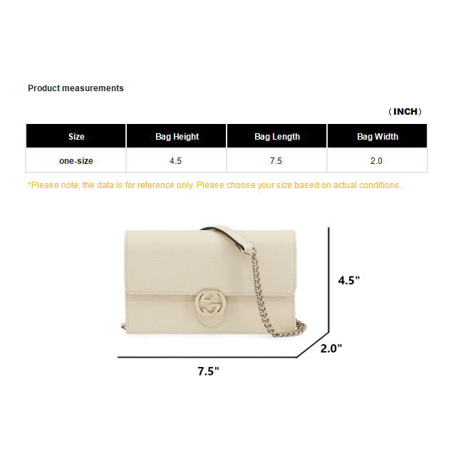 GUCCI interlocking GG chain messenger bag, white