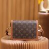 Louis Vuitton Classic Women's Shoulder Bag Brown Mini Chain Bag